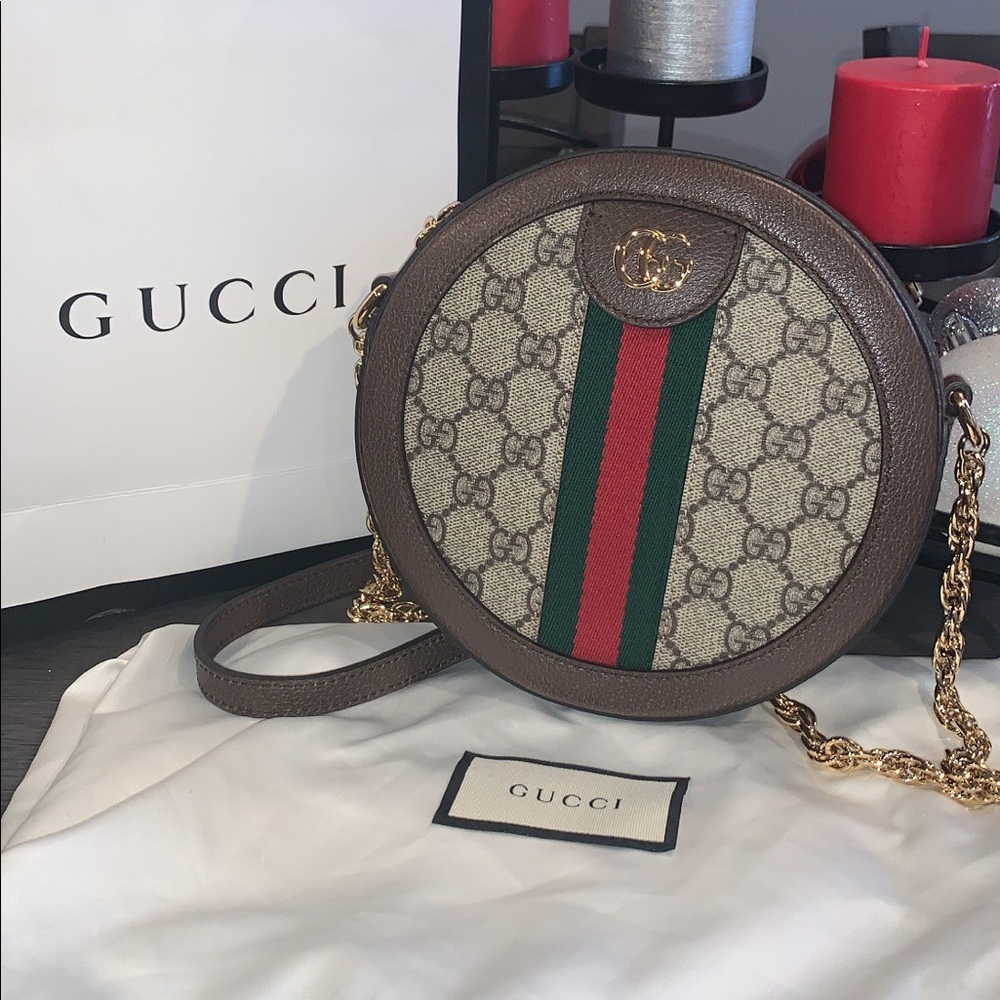 BRAND NEW GUCCI ophidia mini GG round shoulder bag